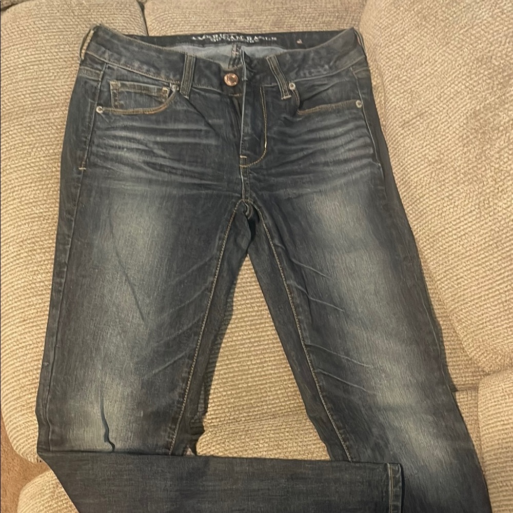 American Eagle Blue Skinny Jeans Vintage-Inspired